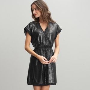 Banana Republic Monogram Grey Sequin Dress Sz 6